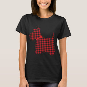 Scottie Hund Scottish Terrier Red Black Buffalo Pl T Shirt