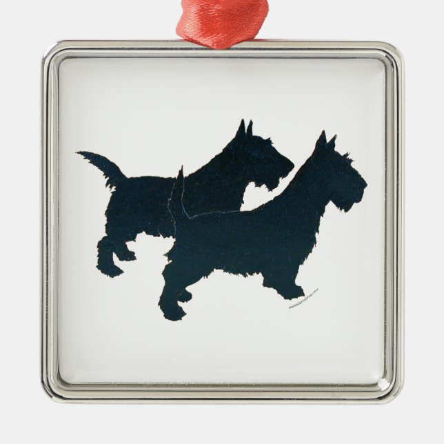 Scottie Hund Silhuett Ornament (Framsidan)