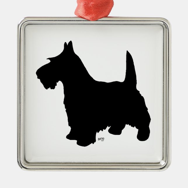Scottie Hund Siluett Ornament (Framsidan)