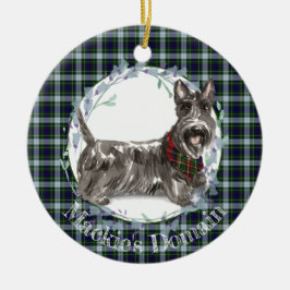 Scottie Hund Tartan jul Julgransprydnad Keramik