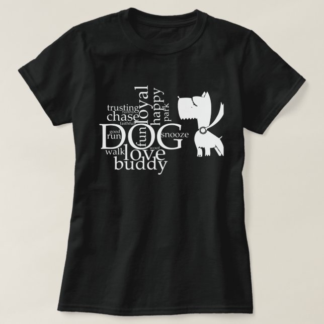 Scottie Hund Tecknad Konstig T Shirt (Design framsida)