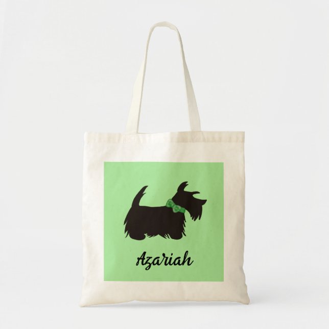 Scottie hund Tote bag, Scottish skräcker Tygkasse (Framsidan)