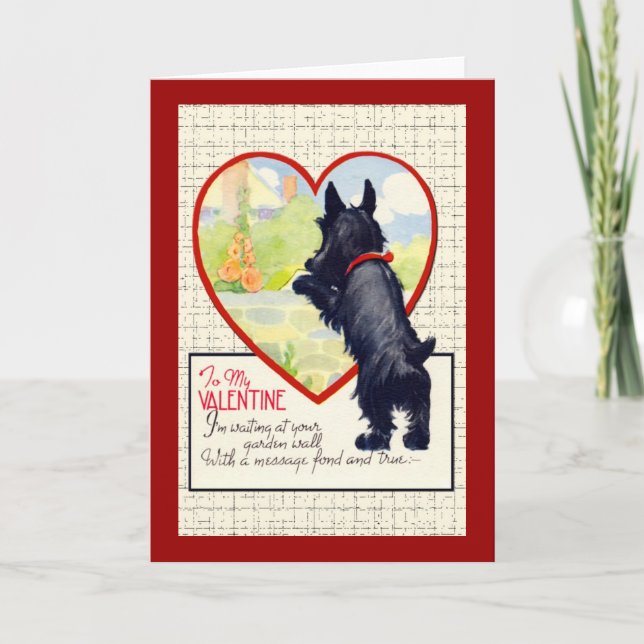Scottie hund Valentine Scottish Terrier Helgkort (Framsida)