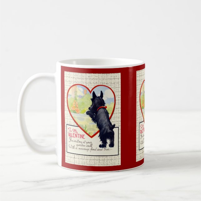 Scottie hund Valentine Scottish Terrier Kaffemugg (Vänster)