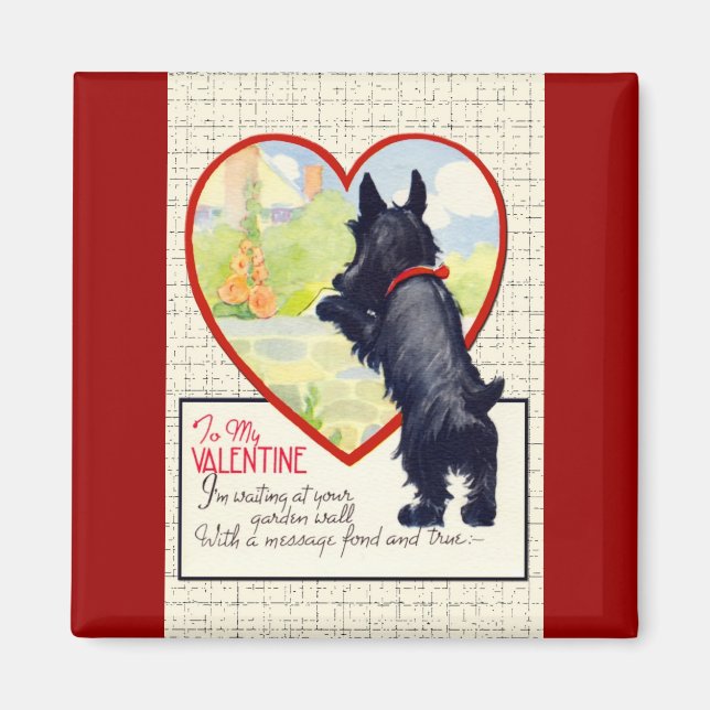 Scottie hund Valentine Scottish Terrier Magnet (Framsidan)