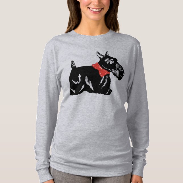 Scottie Hund Women's Långärmad T-Shirt (Framsida)