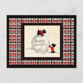 Scottie hundar gott nytt år helg vykort