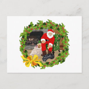 Scottie Hundar vid Christmastime Helg Vykort