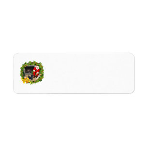 Scottie Hundar vid Christmastime Returadress Etikett