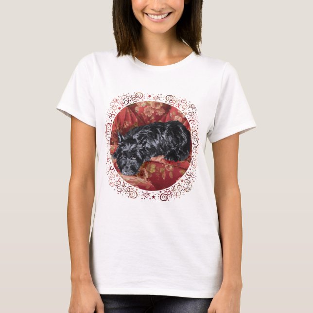 Scottie i en stor röd stol t shirt (Framsida)
