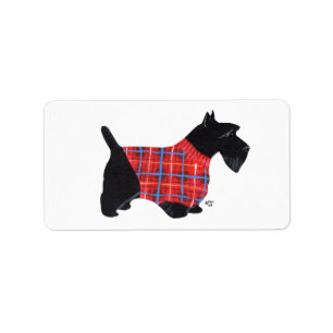 Scottie i en Tröja Klistermärken! Adressetikett