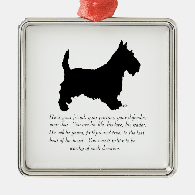 Scottie Keepsak Ornament - MALE Hund (Framsidan)