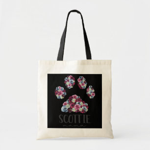 Scottie Mamma Blommigt Hund Tass Scottish Terrier Tygkasse