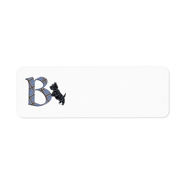 SCOTTIE Monogram B Adressetiketter Returadress Etikett (Framsidan)
