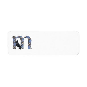 SCOTTIE Monogram M Adressetiketter Returadress Etikett