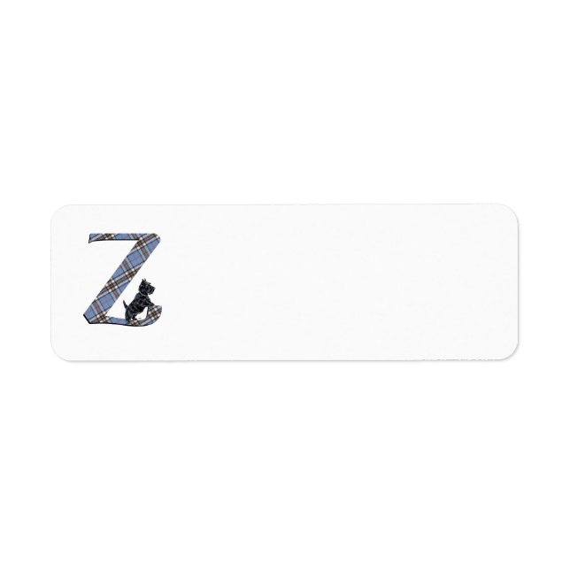 SCOTTIE Monogram Z Adressetiketter Returadress Etikett (Framsidan)