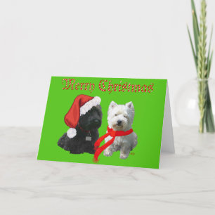 Scottie och Westie God Jul Helgkort