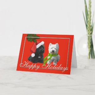 Scottie och Westie God Jul Helgkort