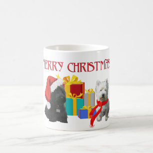 Scottie och Westie God Jul Kaffemugg