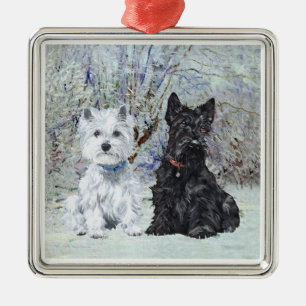 Scottie och Westie-ornament Julgransprydnad Metall