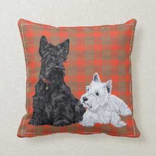 Scottie och Westie Valp - Terrier Kudd Kudde