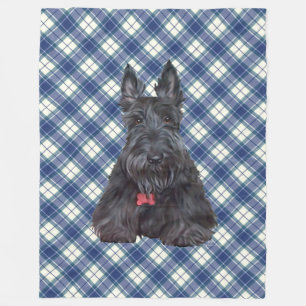 Scottie på Tartan Fleecefilt