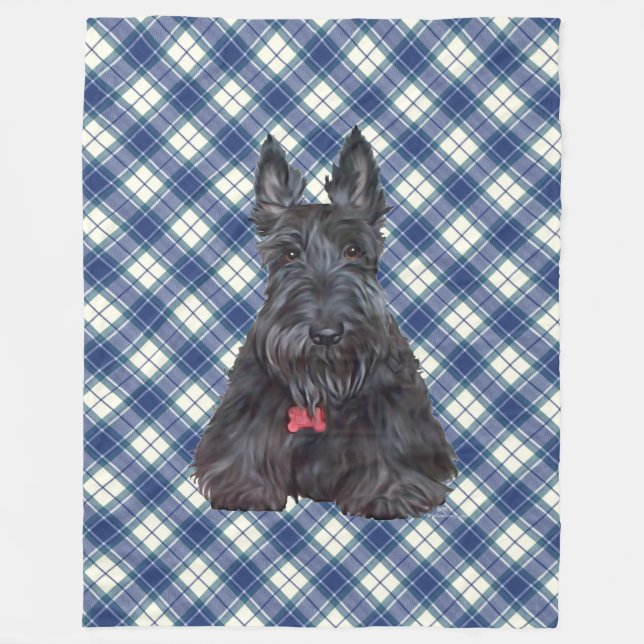 Scottie på Tartan Fleecefilt (Framsidan)