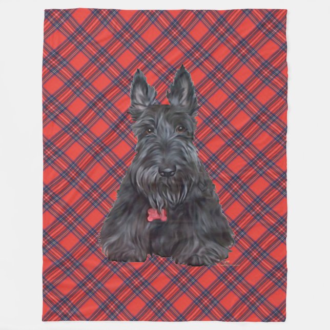 Scottie på Tartan Fleecefilt (Framsidan)