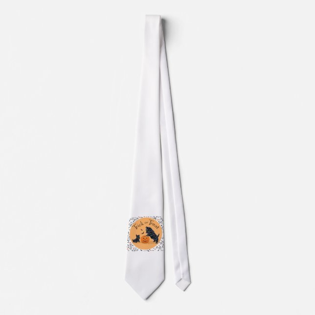 SCOTTIE Pappa och Valp Halloween Slips (Framsida)