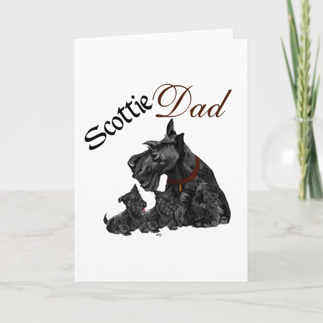 Scottie Pappa och Valperna Fars dag Kort (Framsida)