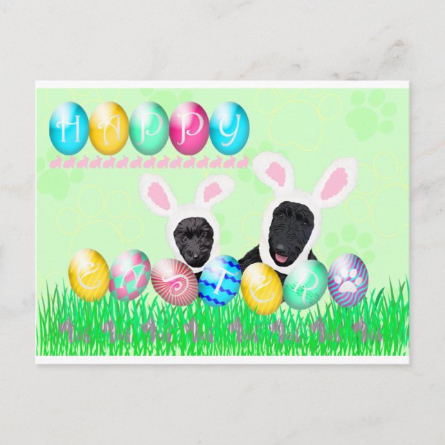 Scottie Påsk Helg Vykort (Framsida)