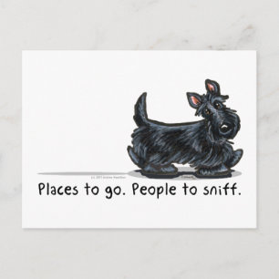 Scottie People to Sniff Vykort