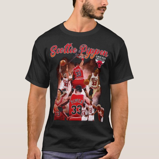 Scottie Pippen Vintage Stil T Shirt (Framsida)