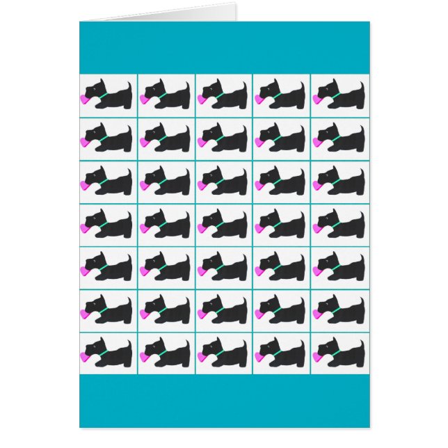 Scottie Quilt Hälsningskort (Framsidan)