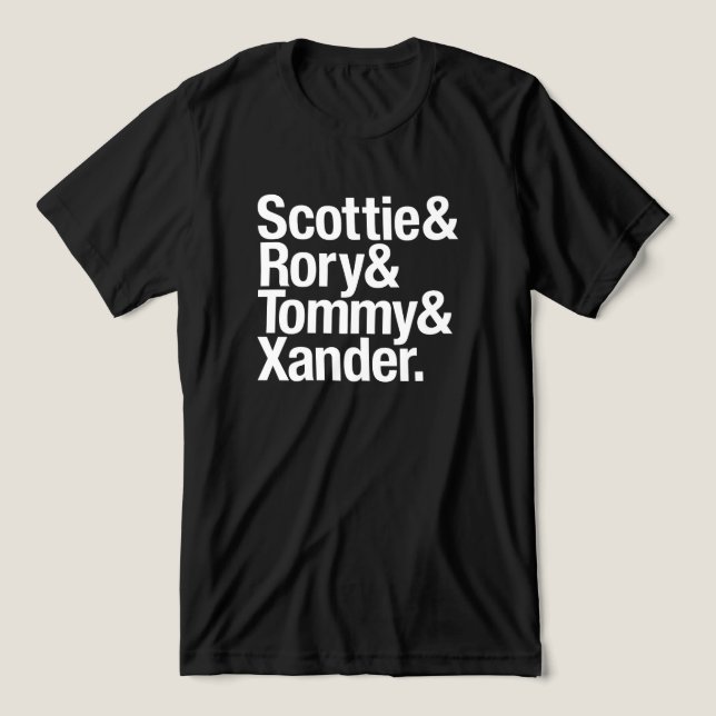Scottie & Rory & Tommy & Xander Pro Golf-fans </s> T Shirt (Design Framsida)