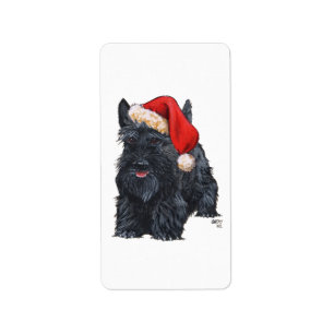 Scottie Santa-klistermärken! Adressetikett