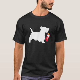 Scottie Scottish Terrier Christmas Stocking Dog   T Shirt