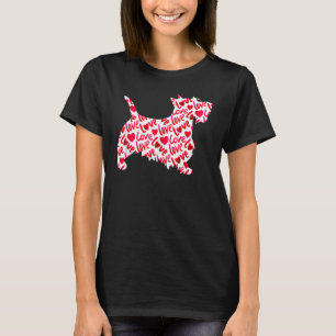 Scottie Scottish Terrier Heart Hund Valentine Day T Shirt