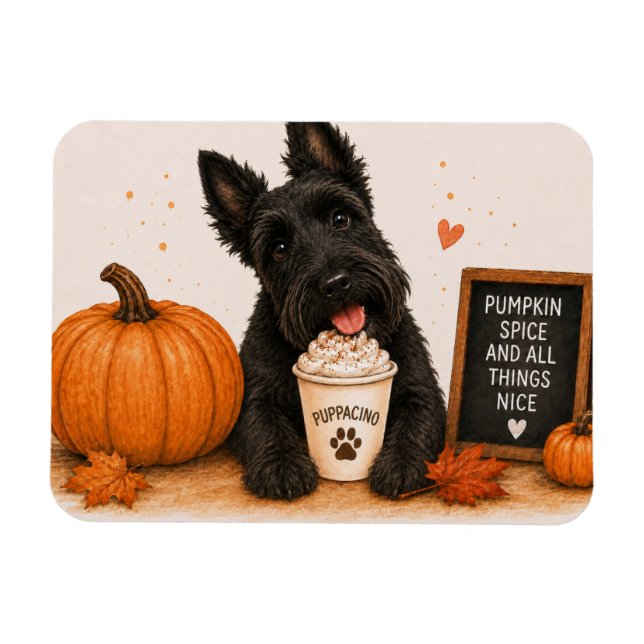 Scottie Scottish Terrier Pumpkin Spice Magnet (Horisontell)