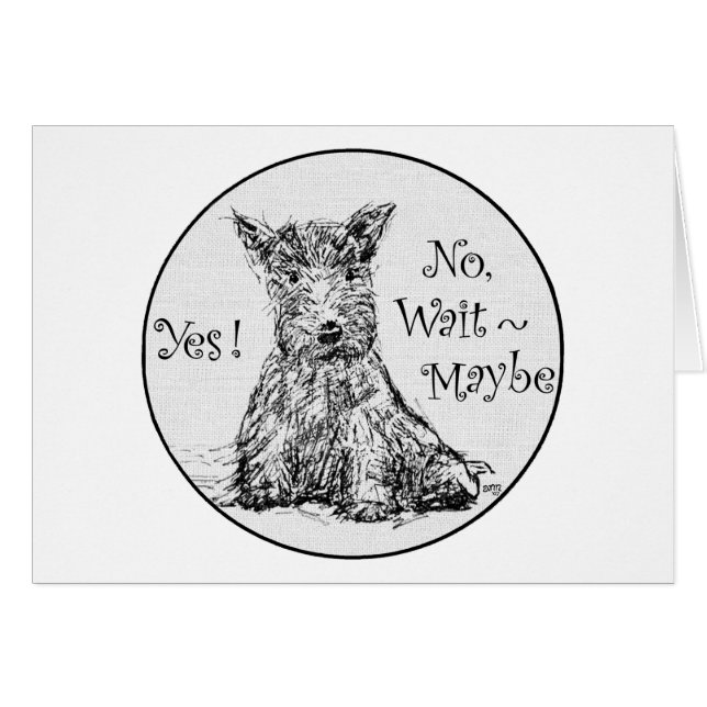 Scottie Sketch - Obeslutsamhet Hälsningskort (Framsidan Horizontal)