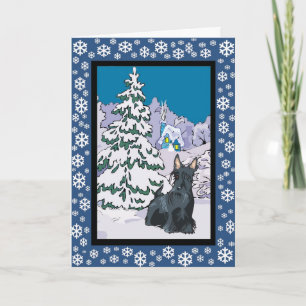 Scottie Snowy Winter Helgkort