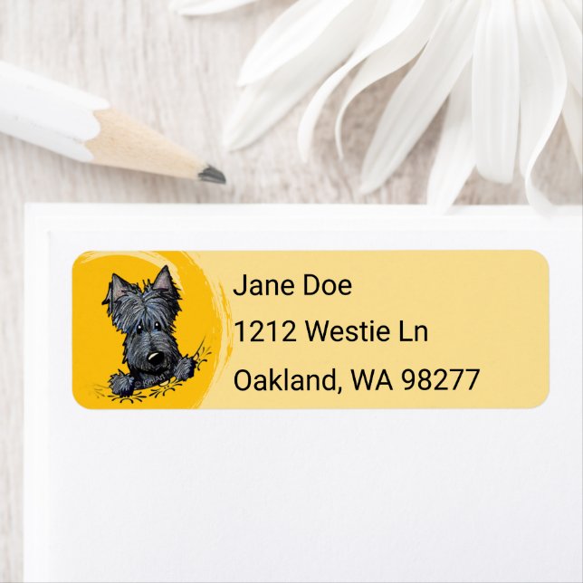 Scottie Terrier Return Address Label Returadress Etikett (Insitu)