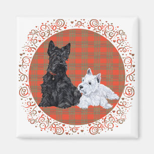 Scottie vuxen & Westie valp Magnet