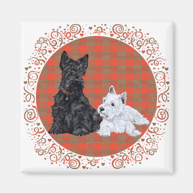 Scottie vuxen & Westie valp Magnet (Framsidan)
