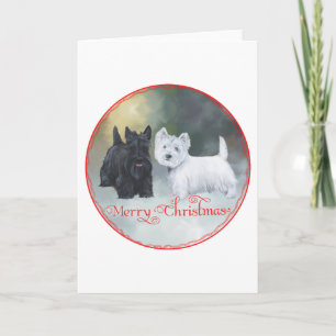 Scottie Westie jul Helgkort