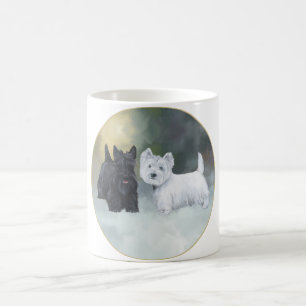 Scottie Westie Vintertid Kaffemugg