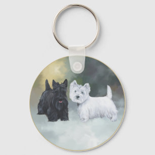 Scottie Westie Vintertid Nyckelring