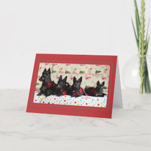 Scottiejulbesättning Helgkort