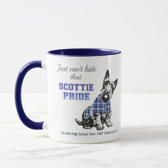 Scottiepride, hund för Corvallis högstadiumScottie Mugg (Vänster)