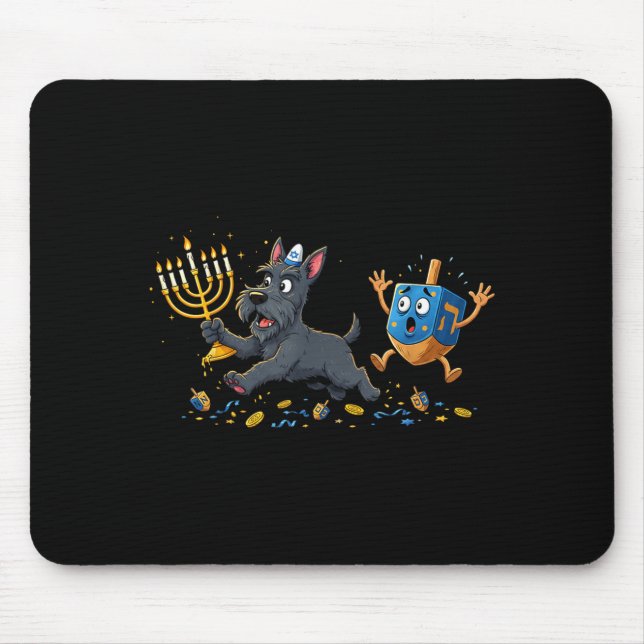 Scottierrier Dreidel Menorah Hanukkah Kids Womens  Musmatta (Framsidan)